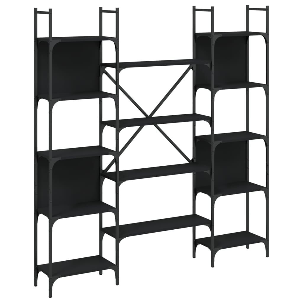 Bookshelf Black 155.5x24x166.5 cm Engineered Wood Bookshelf Black 155.5x24x166.5 cm Engineered Wood