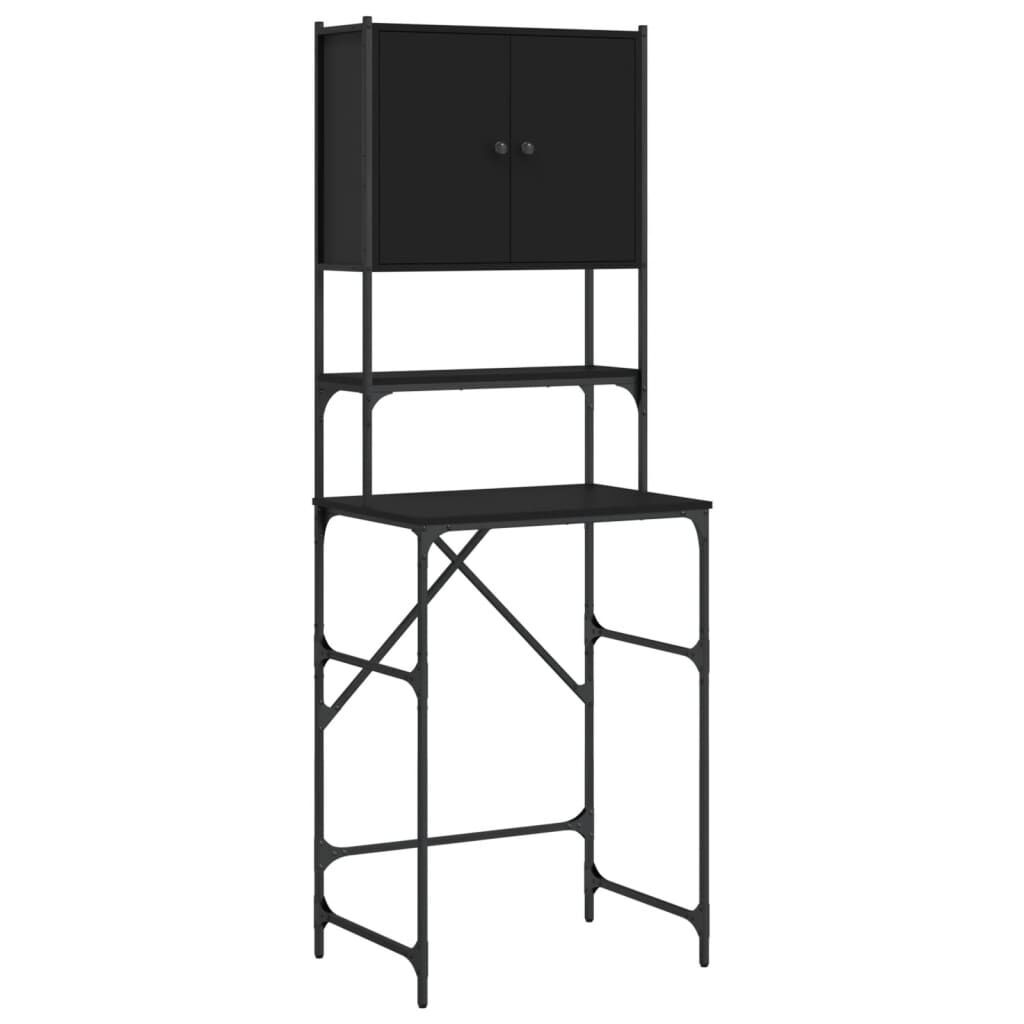 Washing Machine Cabinet Black 68x48.5x194 cm Engineered Wood Washing Machine Cabinet Black 68x48.5x194 cm Engineered Wood