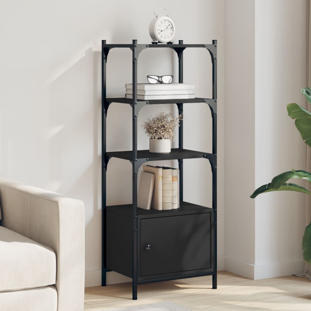 Bookcase 3-Tier Black 41x30x109.5 cm Engineered Wood Bookcase 3-Tier Black 41x30x109.5 cm Engineered Wood