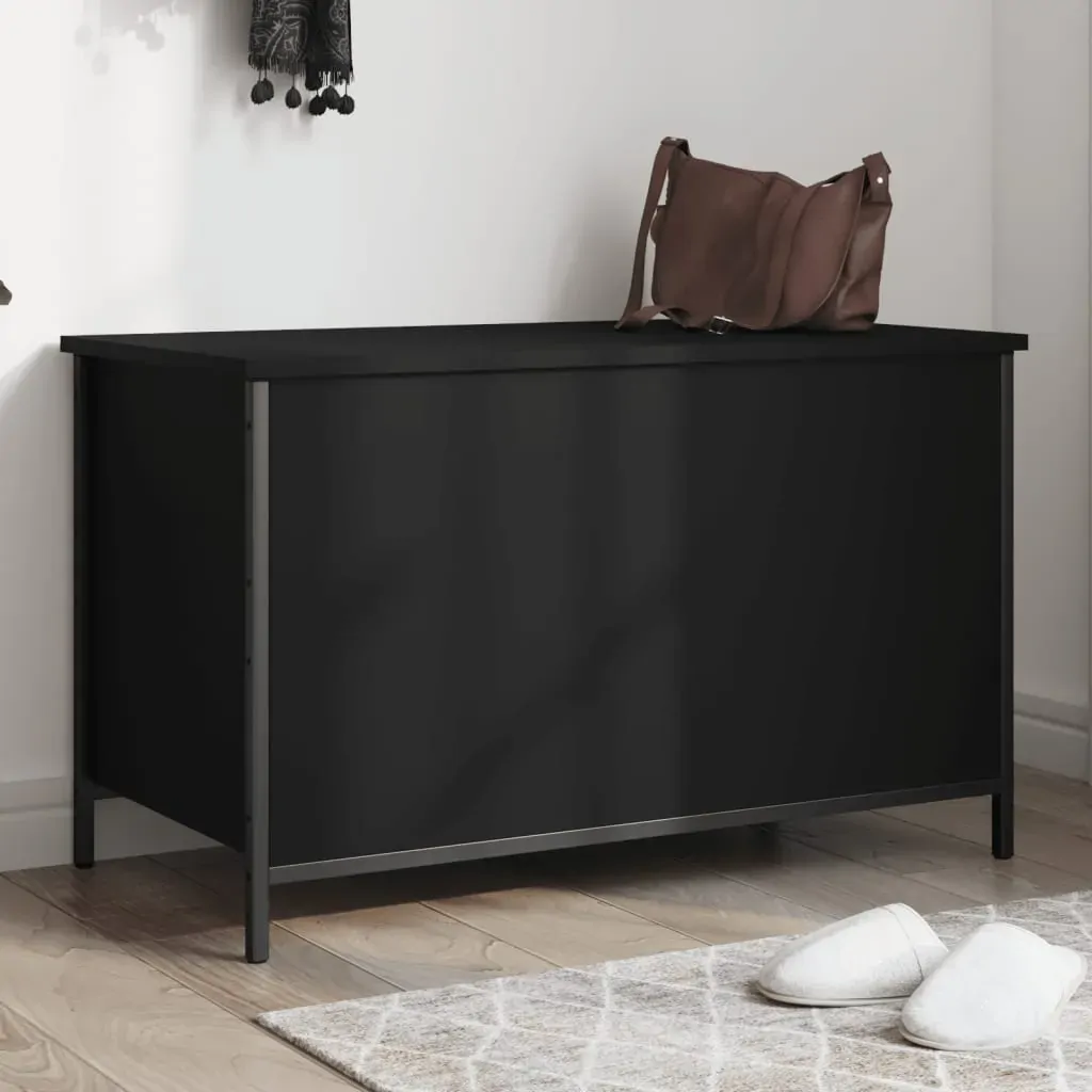 Storage Bench Black 80x42.5x50 cm Engineered Wood Storage Bench Black 80x42.5x50 cm Engineered Wood