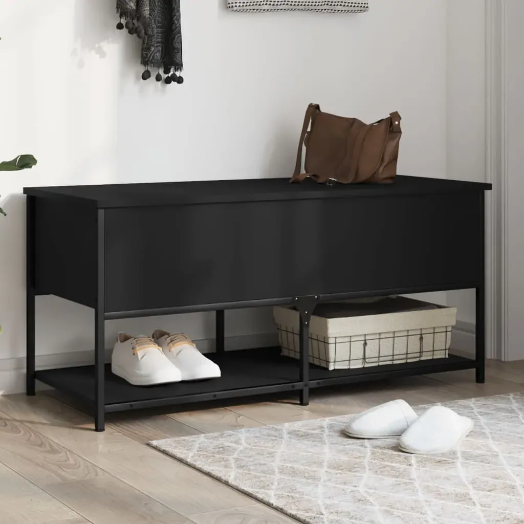 Storage Bench Black 100x42.5x47 cm Engineered Wood Storage Bench Black 100x42.5x47 cm Engineered Wood