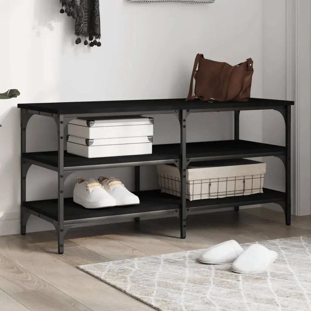 Shoe Bench Black 100x38.5x49 cm Engineered Wood Shoe Bench Black 100x38.5x49 cm Engineered Wood