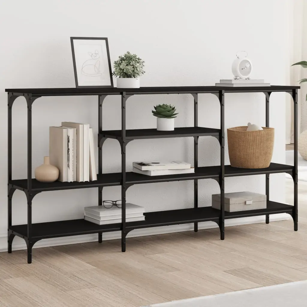 Console Table Black 160x29x80 cm Engineered Wood Console Table Black 160x29x80 cm Engineered Wood