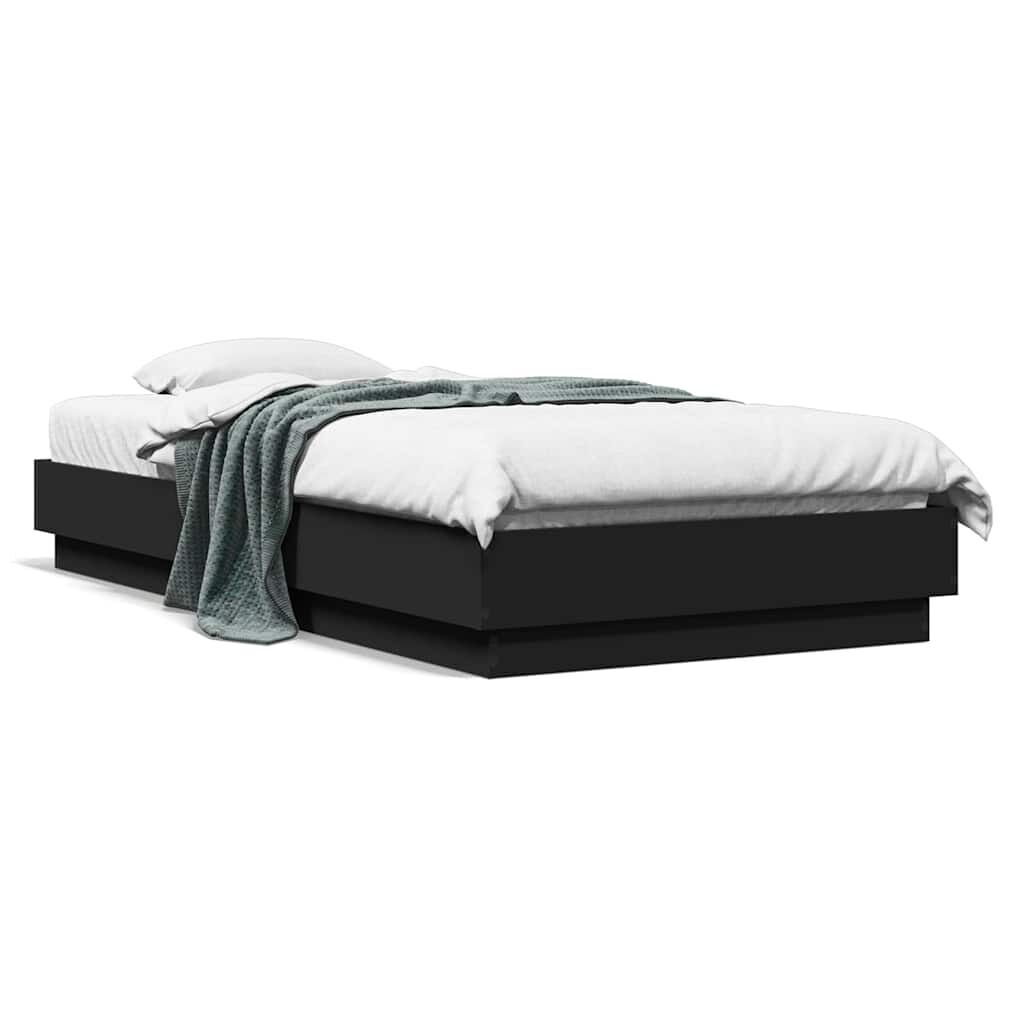 Bed Frame without Mattress Black 90x190 cm Engineered Wood Bed Frame without Mattress Black 90x190 cm Engineered Wood