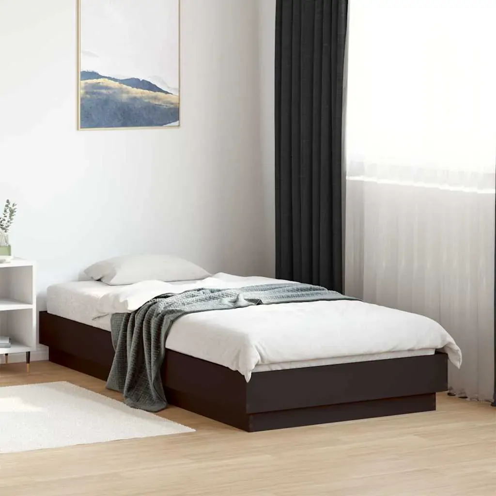 Bed Frame without Mattress Black 90x190 cm Engineered Wood Bed Frame without Mattress Black 90x190 cm Engineered Wood