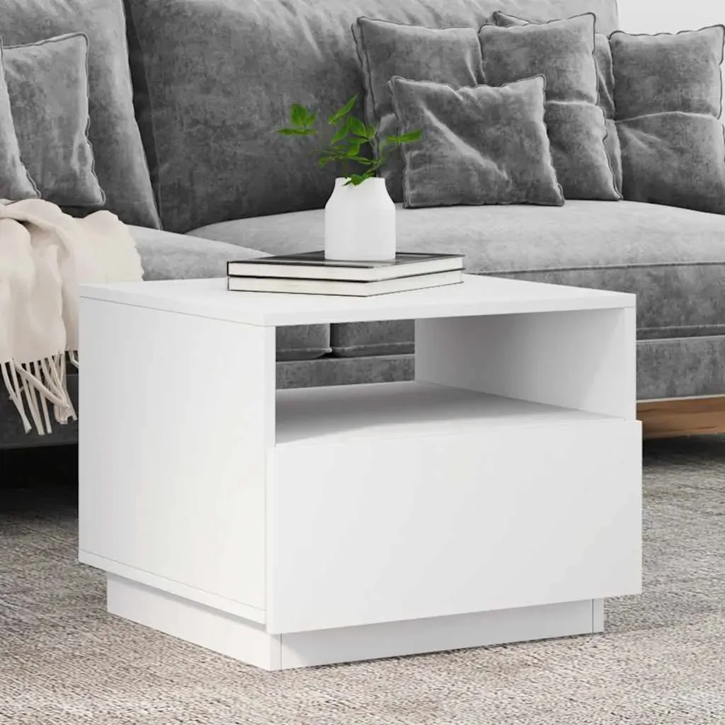Coffee Table with LED Lights White 50x49x40 cm Coffee Table with LED Lights White 50x49x40 cm