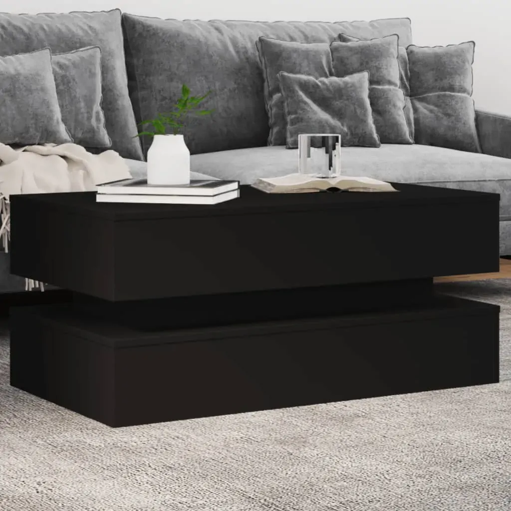 Coffee Table with LED Lights Black 90x50x40 cm Coffee Table with LED Lights Black 90x50x40 cm