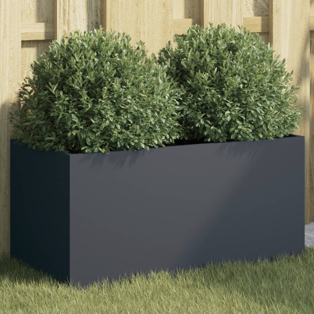Planter Anthracite 62x30x29 cm Steel Planter Anthracite 62x30x29 cm Steel