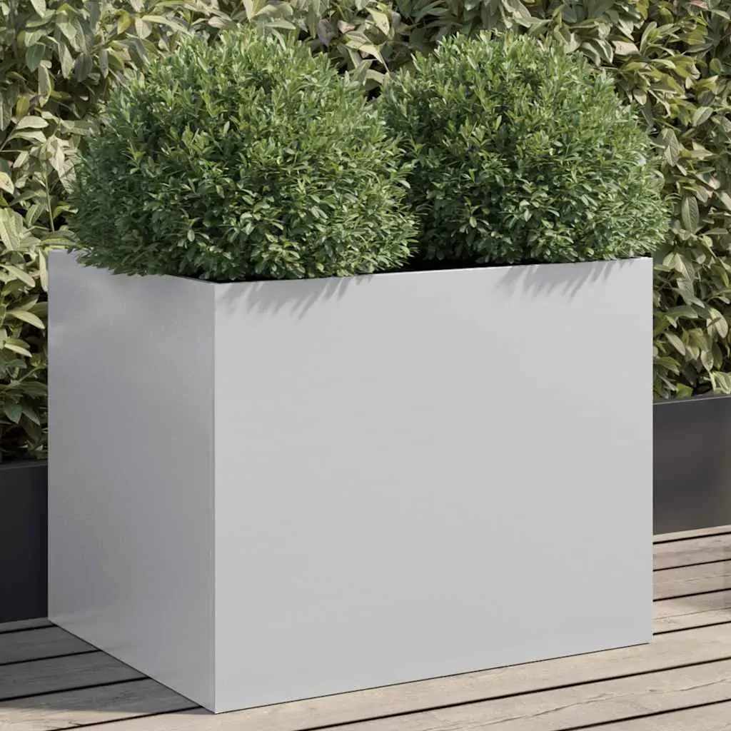 Planter Silver 62x47x46 cm Galvanised Steel Planter Silver 62x47x46 cm Galvanised Steel