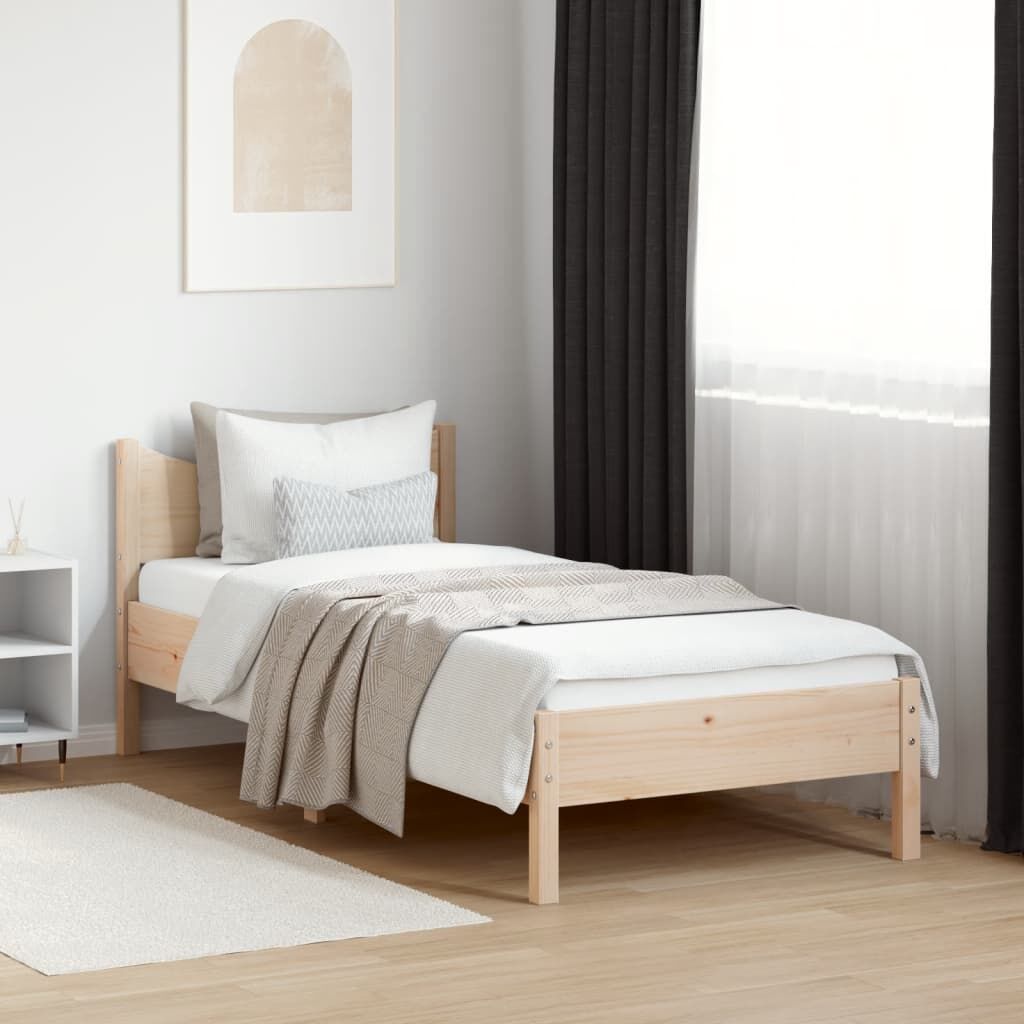 Bed Frame without Mattress 92x187 cm Single Solid Wood Pine Bed Frame without Mattress 92x187 cm Single Solid Wood Pine