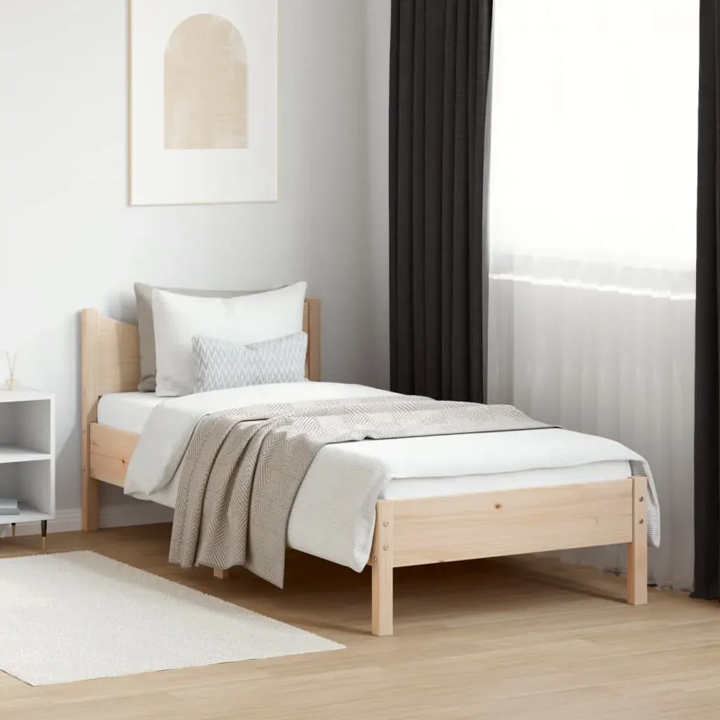 Bed Frame without Mattress 92x187 cm Single Solid Wood Pine Bed Frame without Mattress 92x187 cm Single Solid Wood Pine