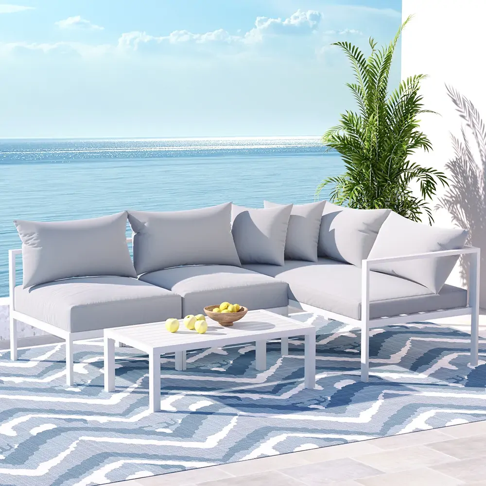 4 Seater Outdoor Sofa Set Aluminium Lounge Setting 4 Seater Outdoor Sofa Set Aluminium Lounge Setting