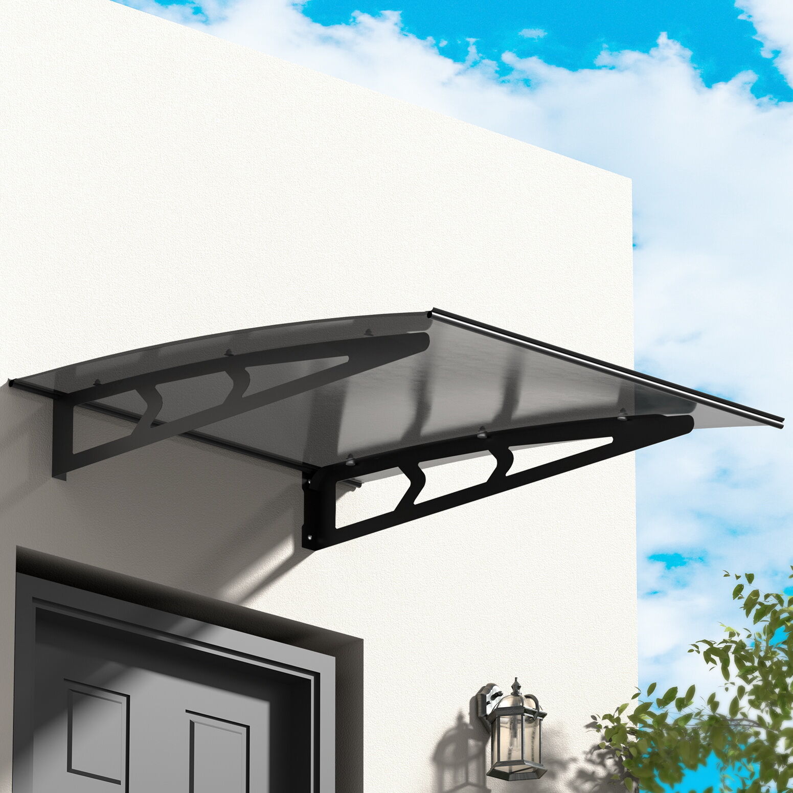 Instahut Window Door Awning Canopy 1mx1m Grey Solid Sheet Metal Frame Instahut Window Door Awning Canopy 1mx1m Grey Solid Sheet Metal Frame