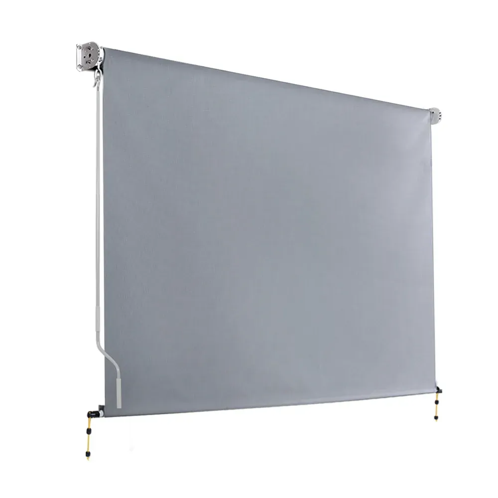 Outdoor Blinds Light Filtering Roll Down Awning Shade 3X2.5M Grey Outdoor Blinds Light Filtering Roll Down Awning Shade 3X2.5M Grey