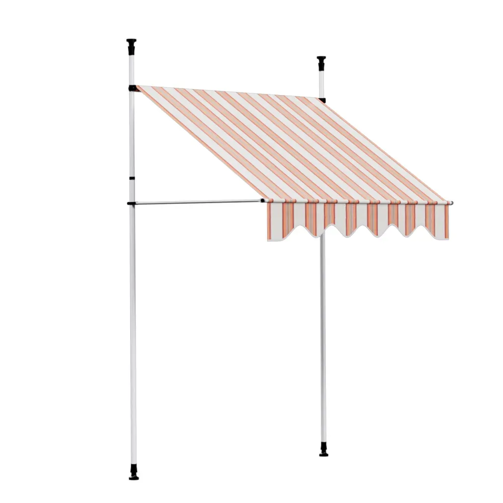 Window Fixed Pivot Arm Awning Outdoor Door Canopy 2X1.8M Beige/Brown Window Fixed Pivot Arm Awning Outdoor Door Canopy 2X1.8M Beige/Brown