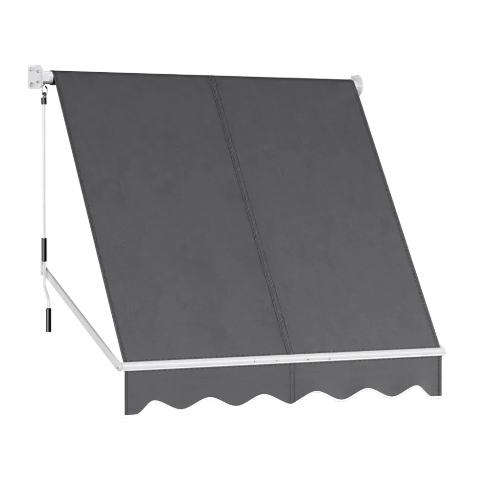 Retractable Fixed Pivot Arm Window Awning Outdoor Blinds 2.1X2.1M Grey Retractable Fixed Pivot Arm Window Awning Outdoor Blinds 2.1X2.1M Grey