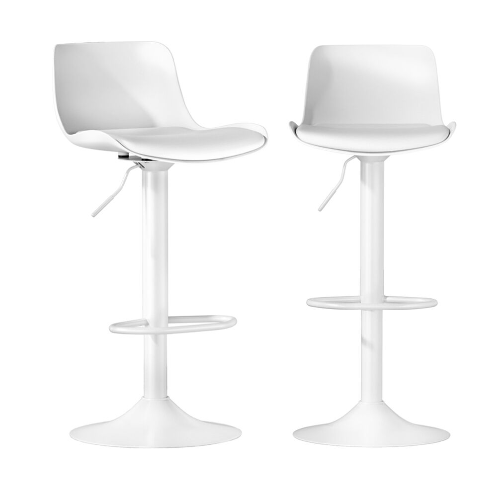 Bar Stools Kitchen Swivel Gas Lift Stool Leather Dining Chairs White x2 Bar Stools Kitchen Swivel Gas Lift Stool Leather Dining Chairs White x2