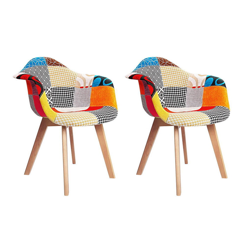 Dining Chairs Set of 2 Fabric Retro Replica DSW Dining Chairs Set of 2 Fabric Retro Replica DSW