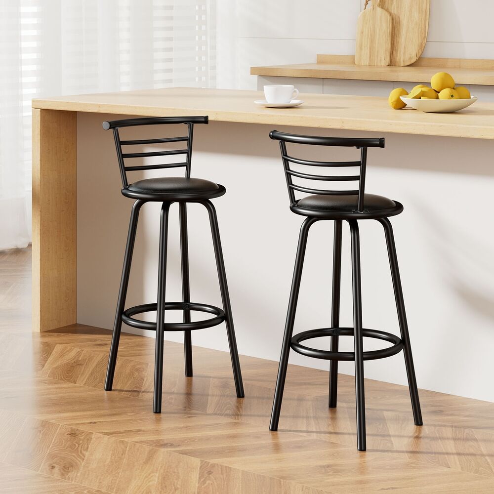 Artiss 2x Bar Stools Swivel Leather Padded Metal Artiss 2x Bar Stools Swivel Leather Padded Metal