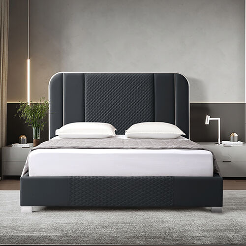 Halcyon Bed Frame King Black Pu Leather Halcyon Bed Frame King Black Pu Leather