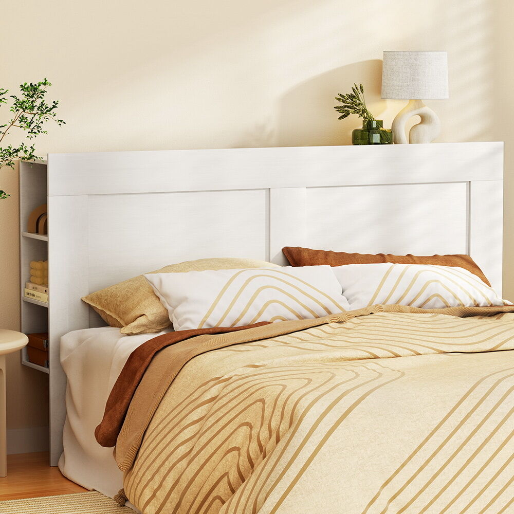 Bed Head Headboard King with Shelves - CABI White Bed Head Headboard King with Shelves - CABI White