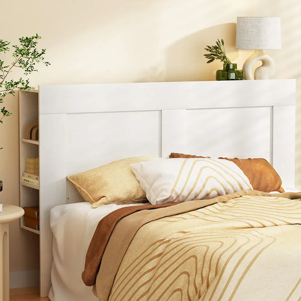 Bed Head Headboard Queen with Shelves - CABI White Bed Head Headboard Queen with Shelves - CABI White