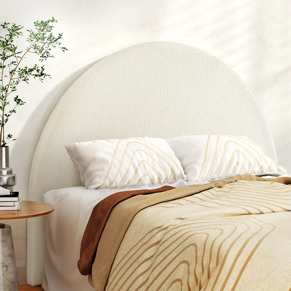 Artiss Bed Head Headboard Bed Frame Double Boucle - GREI White Artiss Bed Head Headboard Bed Frame Double Boucle - GREI White