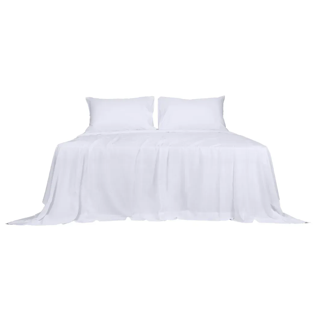 4pcs king size 100% bamboo bed sheet set in white colour 4pcs king size 100% bamboo bed sheet set in white colour