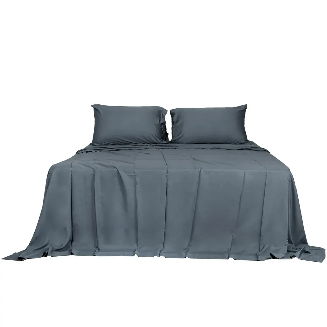 4pcs queen size 100% bamboo bed sheet set in charcoal lcolour  4pcs queen size 100% bamboo bed sheet set in charcoal lcolour