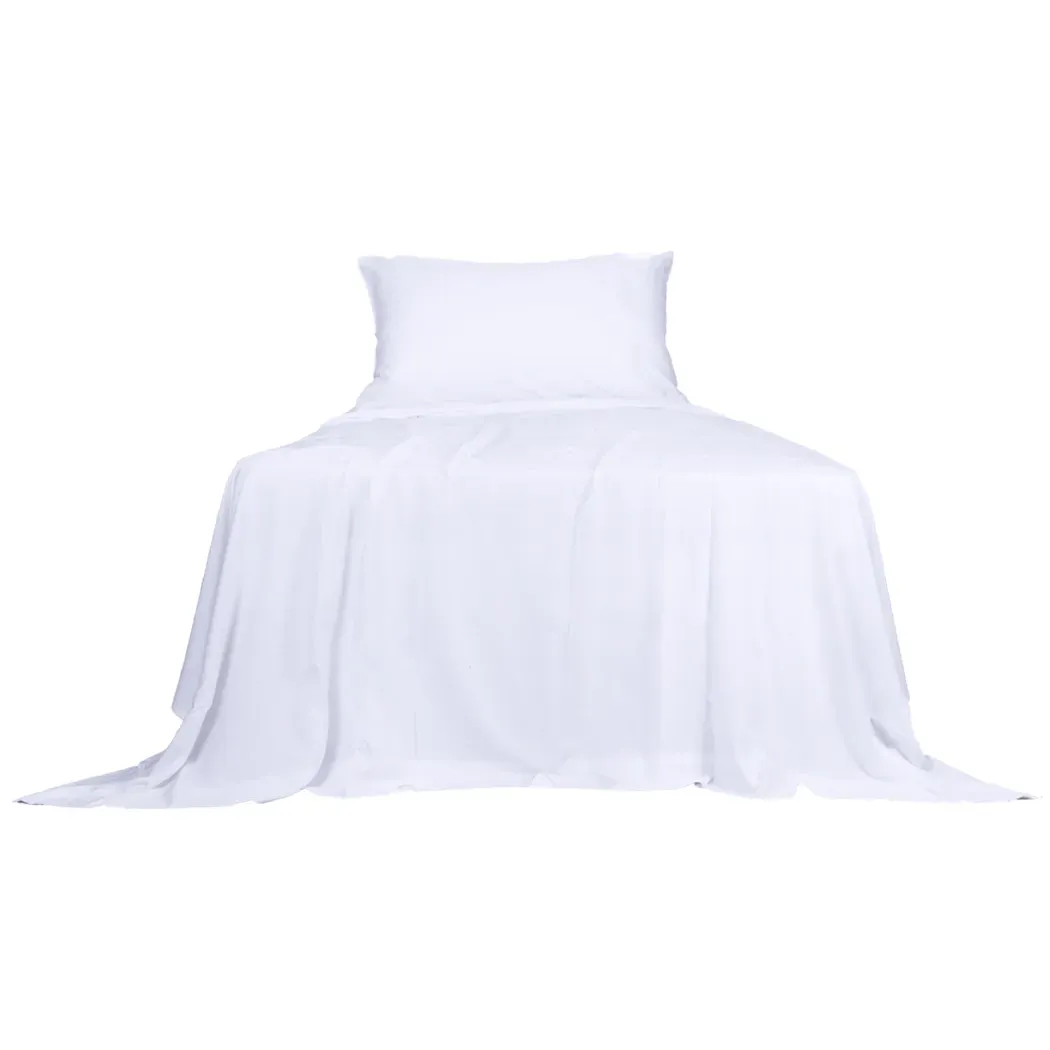3pcs sinigle size 100% bamboo bed sheet set in white colour single 3pcs sinigle size 100% bamboo bed sheet set in white colour single