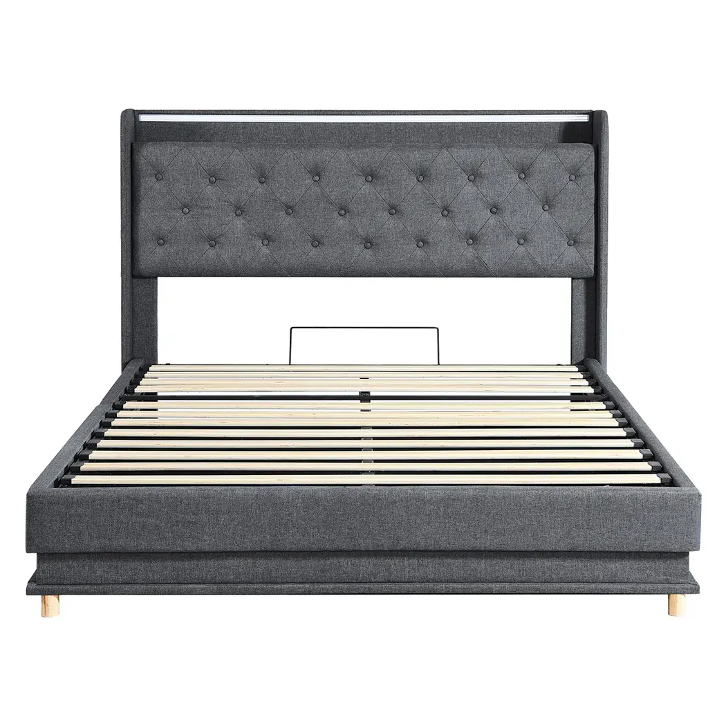 levede queen bed frame gas lift led light levede queen bed frame gas lift led light
