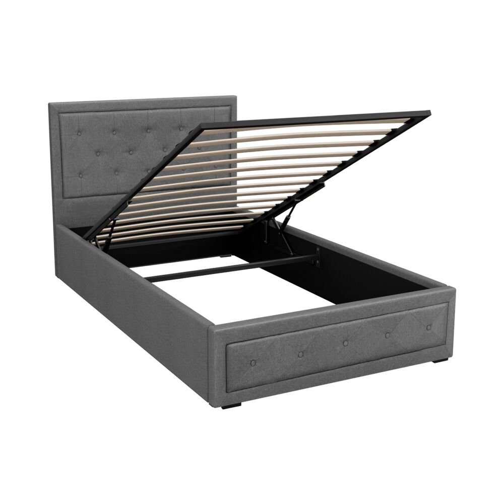 Artiss Bed Frame King Single Size Gas Lift Storage Mattress Base Wooden Grey Artiss Bed Frame King Single Size Gas Lift Storage Mattress Base Wooden Grey