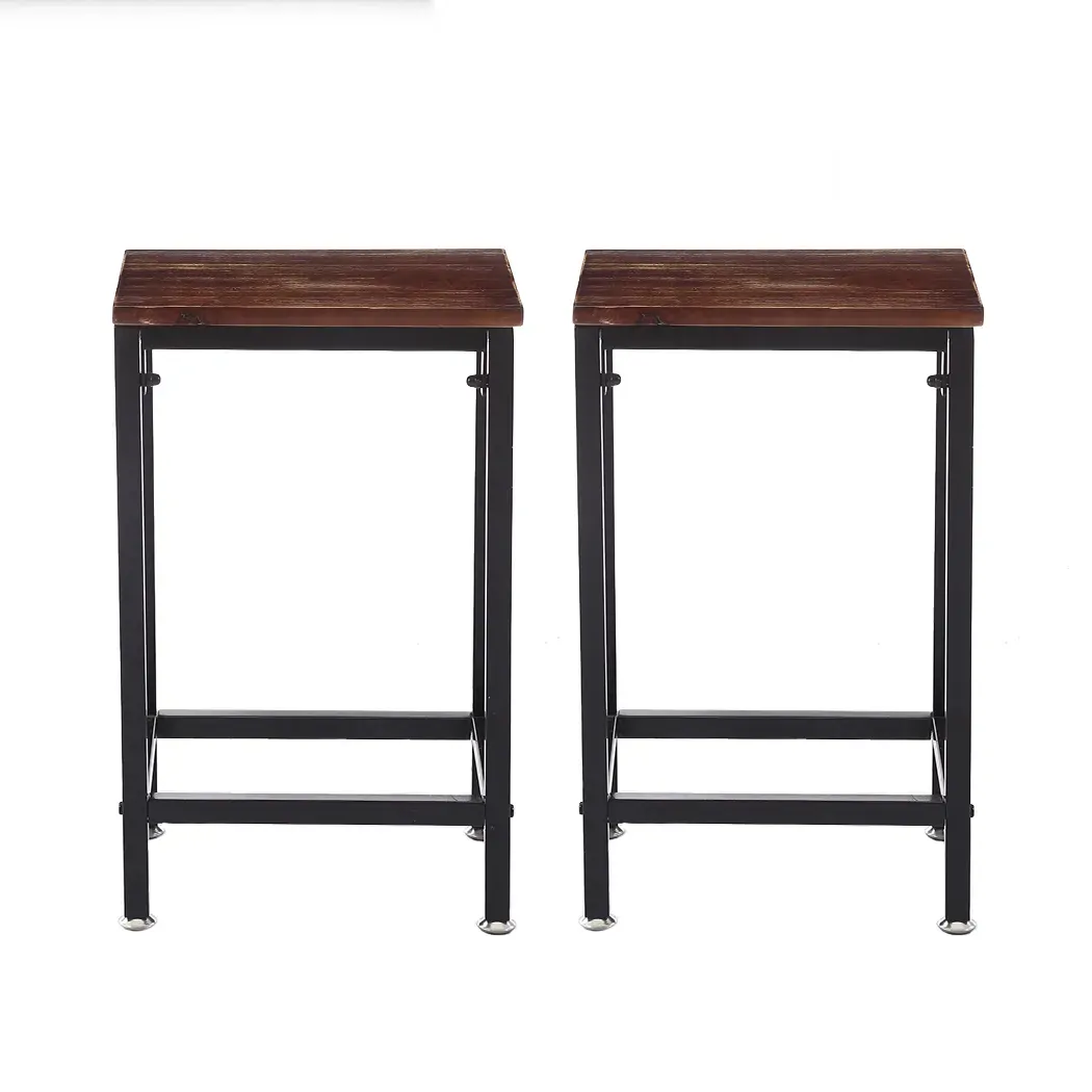 2x industrial bar stools wooden 2x industrial bar stools wooden