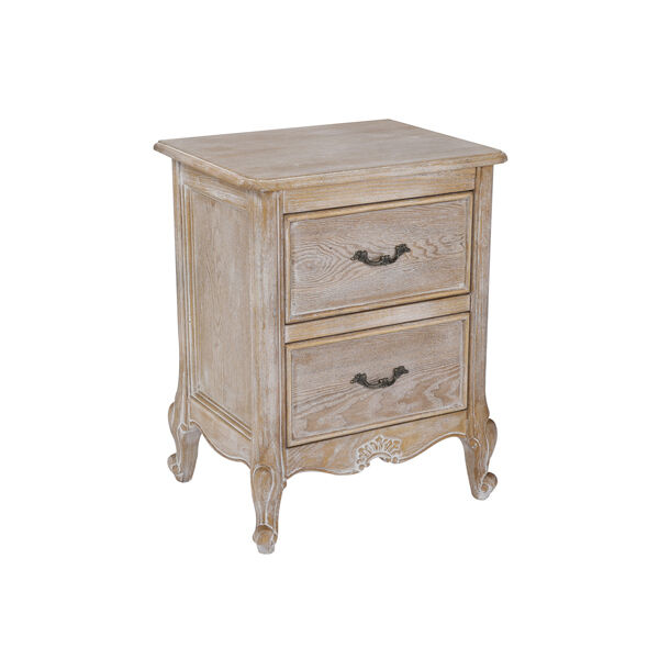 Bedside Table Oak Wood Plywood Veneer White Washed Finish Storage Drawers Bedside Table Oak Wood Plywood Veneer White Washed Finish Storage Drawers