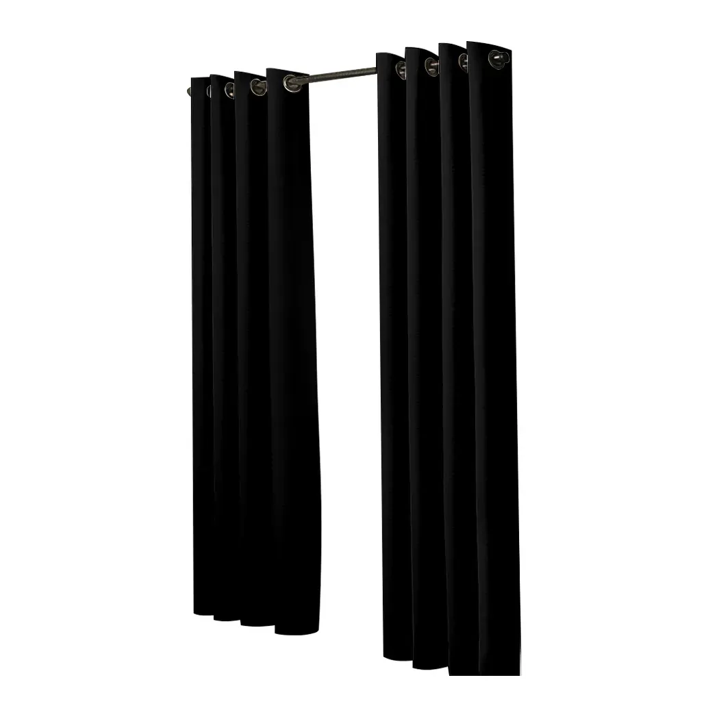 2x blockout curtains panels 3 layers black cd1003-140x230-bk 2x blockout curtains panels 3 layers black cd1003-140x230-bk