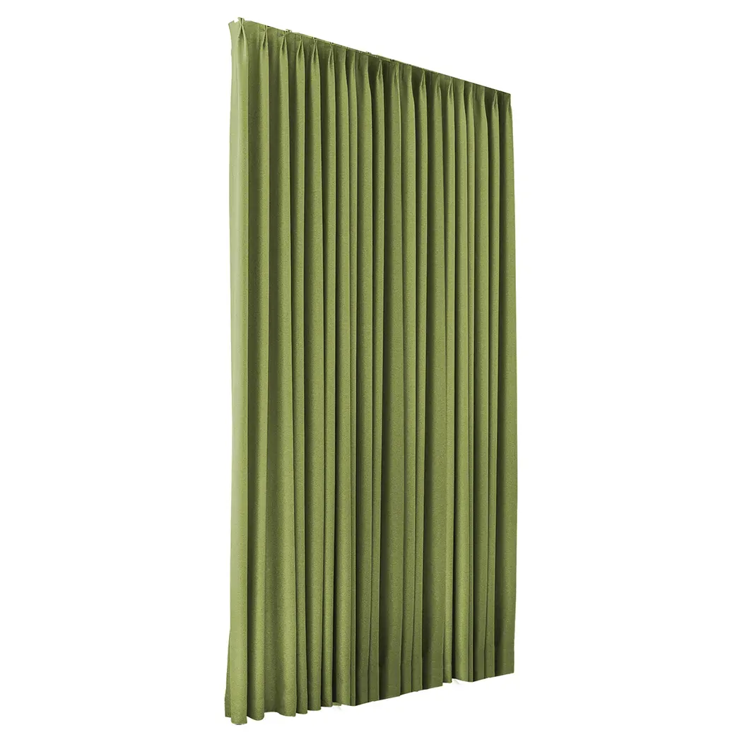2xblockout curtains chenille 240x250 green 2xblockout curtains chenille 240x250 green