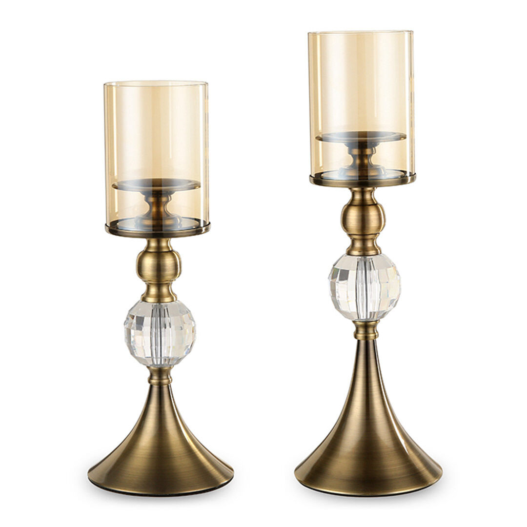 37cm 34cm glass candle holder candle stand glass metal with candle set 37cm 34cm glass candle holder candle stand glass metal with candle set