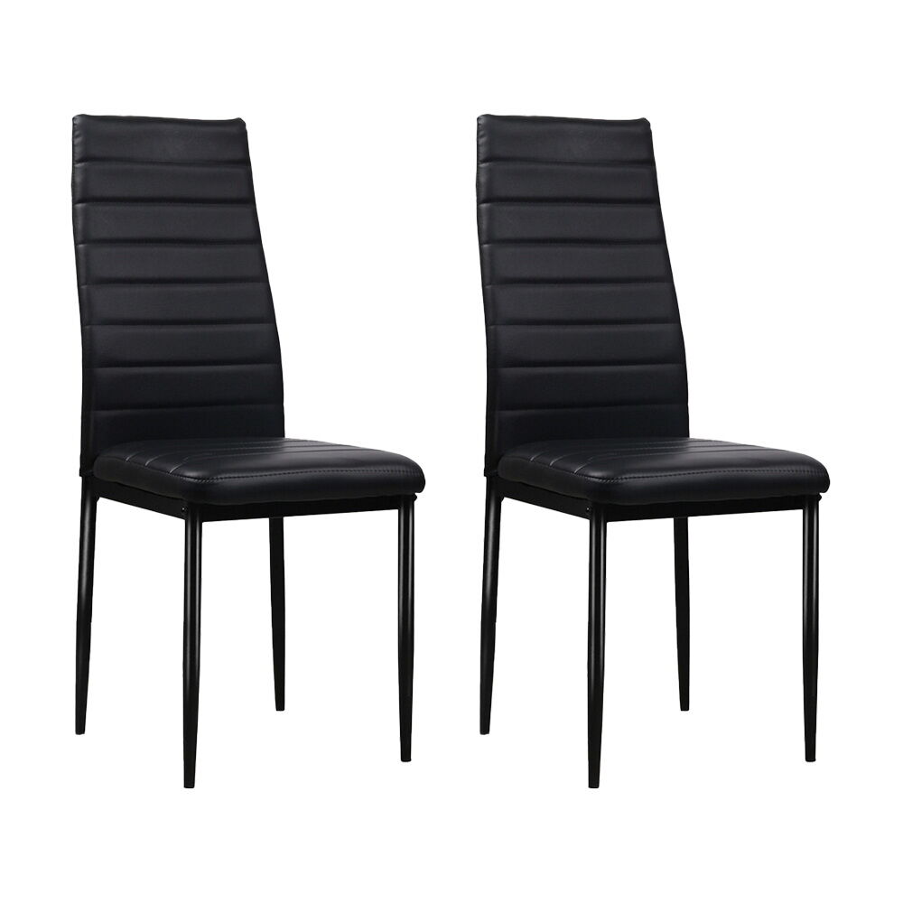 Dining Chairs Set of 4 Leather Channel Tufted Black Dining Chairs Set of 4 Leather Channel Tufted Black