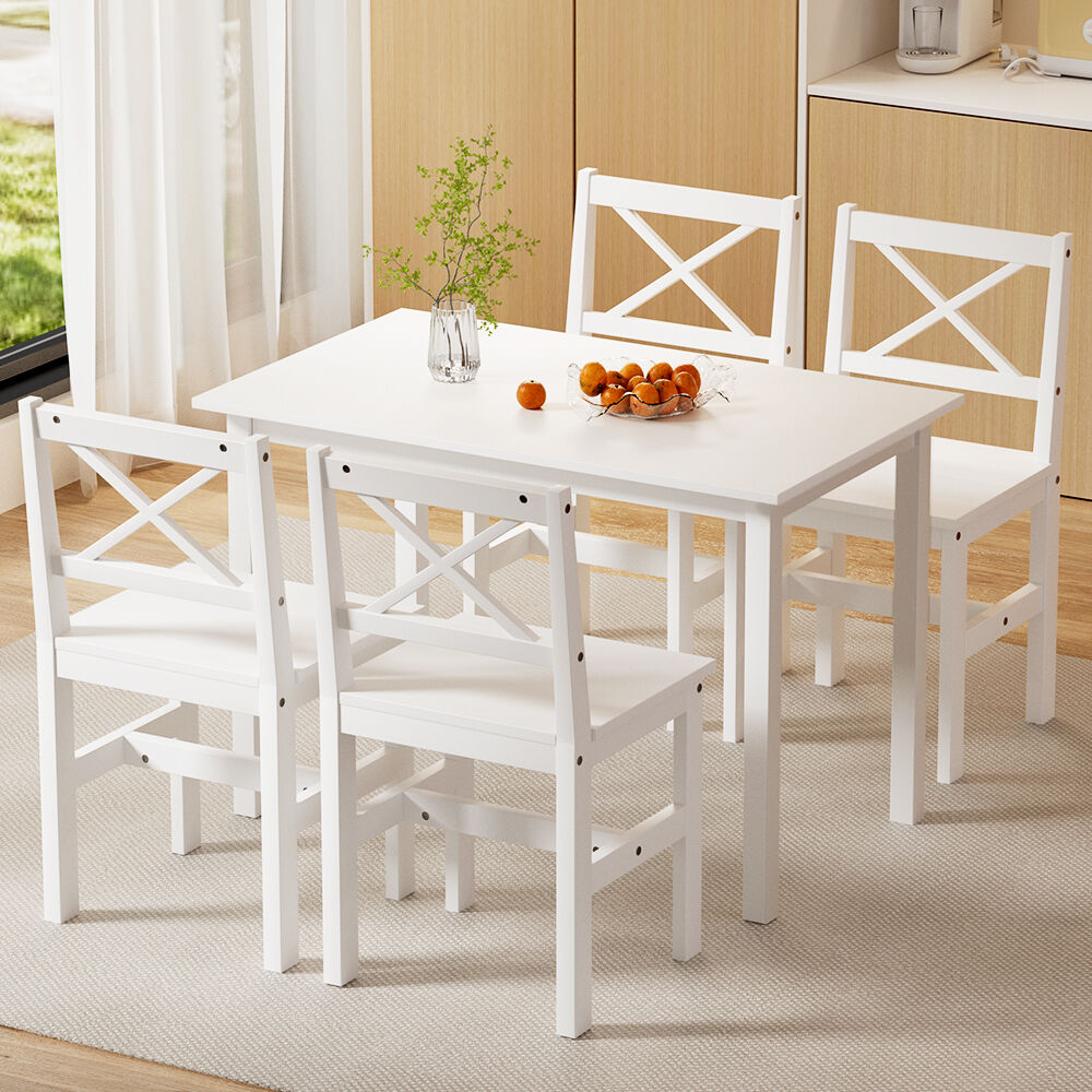 Dining Chairs and Table Dining Set 4 Cafe Chairs Set Of 5 4 Seater White Dining Chairs and Table Dining Set 4 Cafe Chairs Set Of 5 4 Seater White