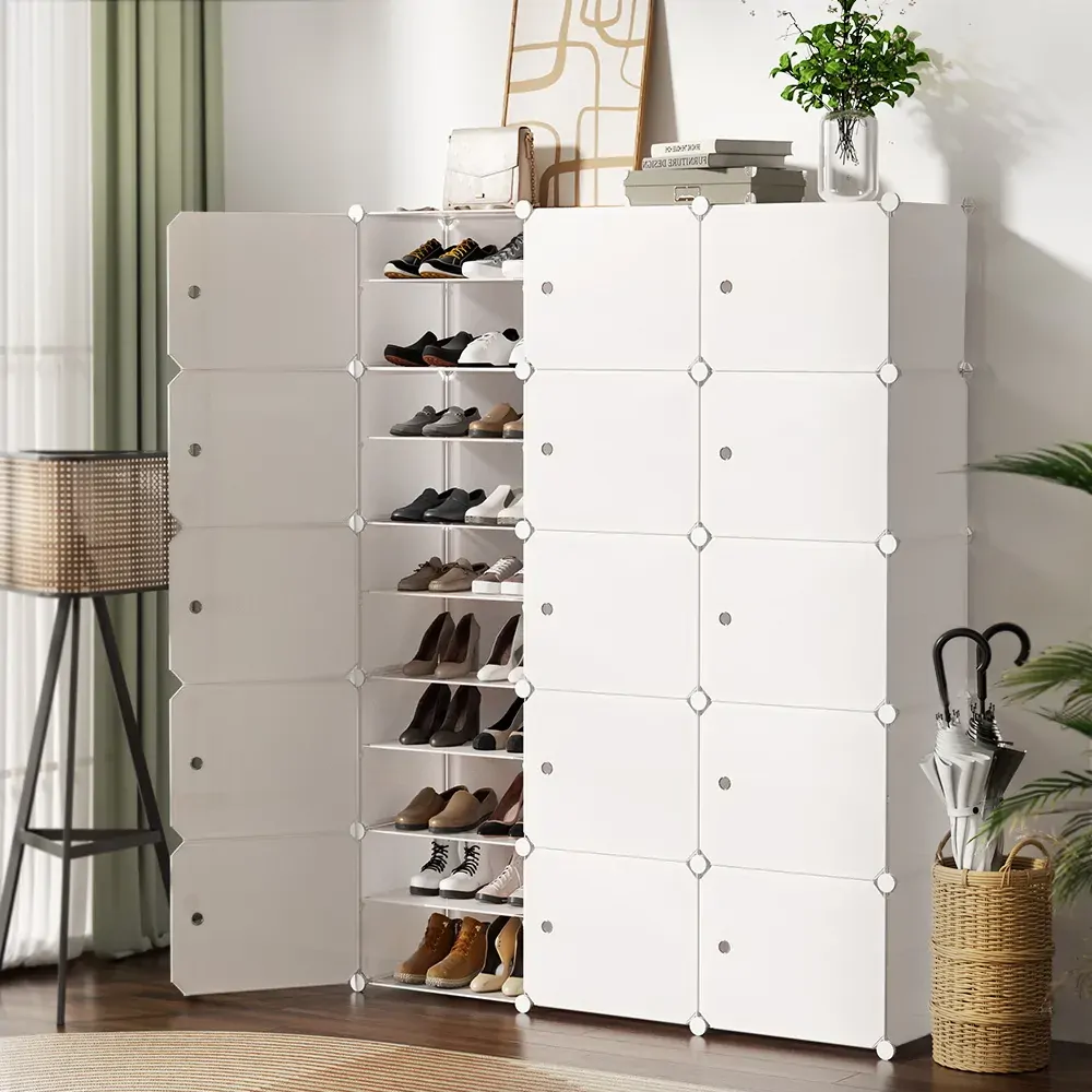 Shoe Box DIY Set of 15 Storage Cube Stackable White Shoe Box DIY Set of 15 Storage Cube Stackable White