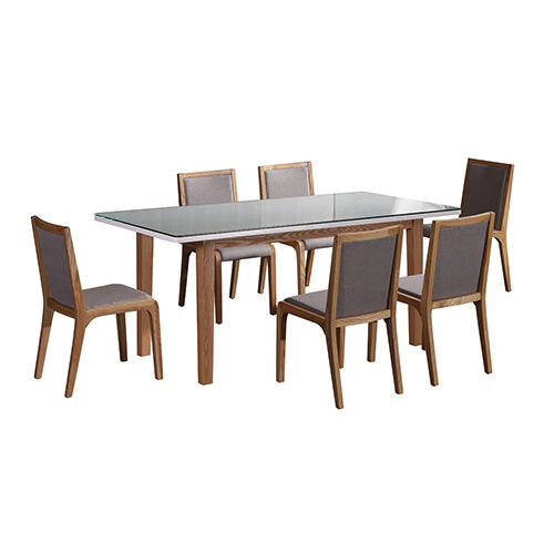 7 Pieces Dining Suite Dining Table & 6X Chairs in White Top High Glossy Wooden Base 7 Pieces Dining Suite Dining Table & 6X Chairs in White Top High Glossy Wooden Base