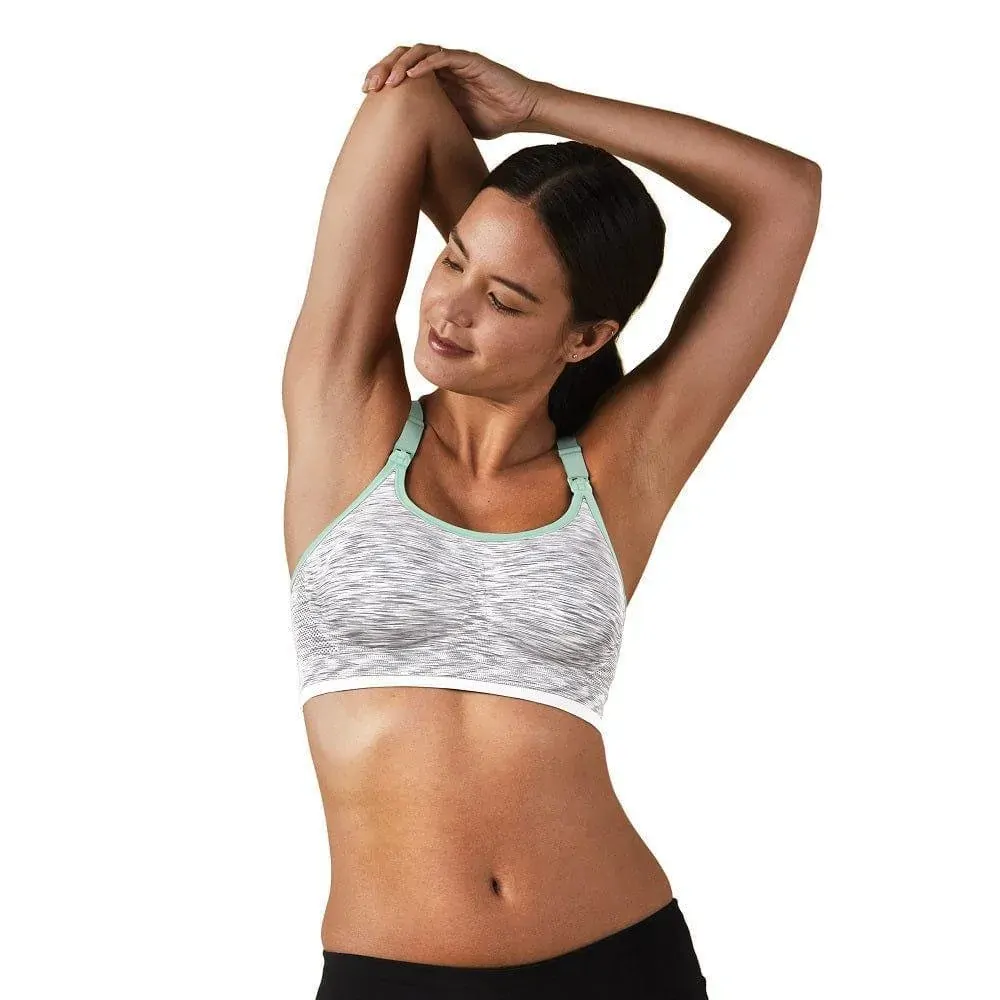 Seamless Rhythm Nursing Bra White Grey Spacedye M Seamless Rhythm Nursing Bra White Grey Spacedye M