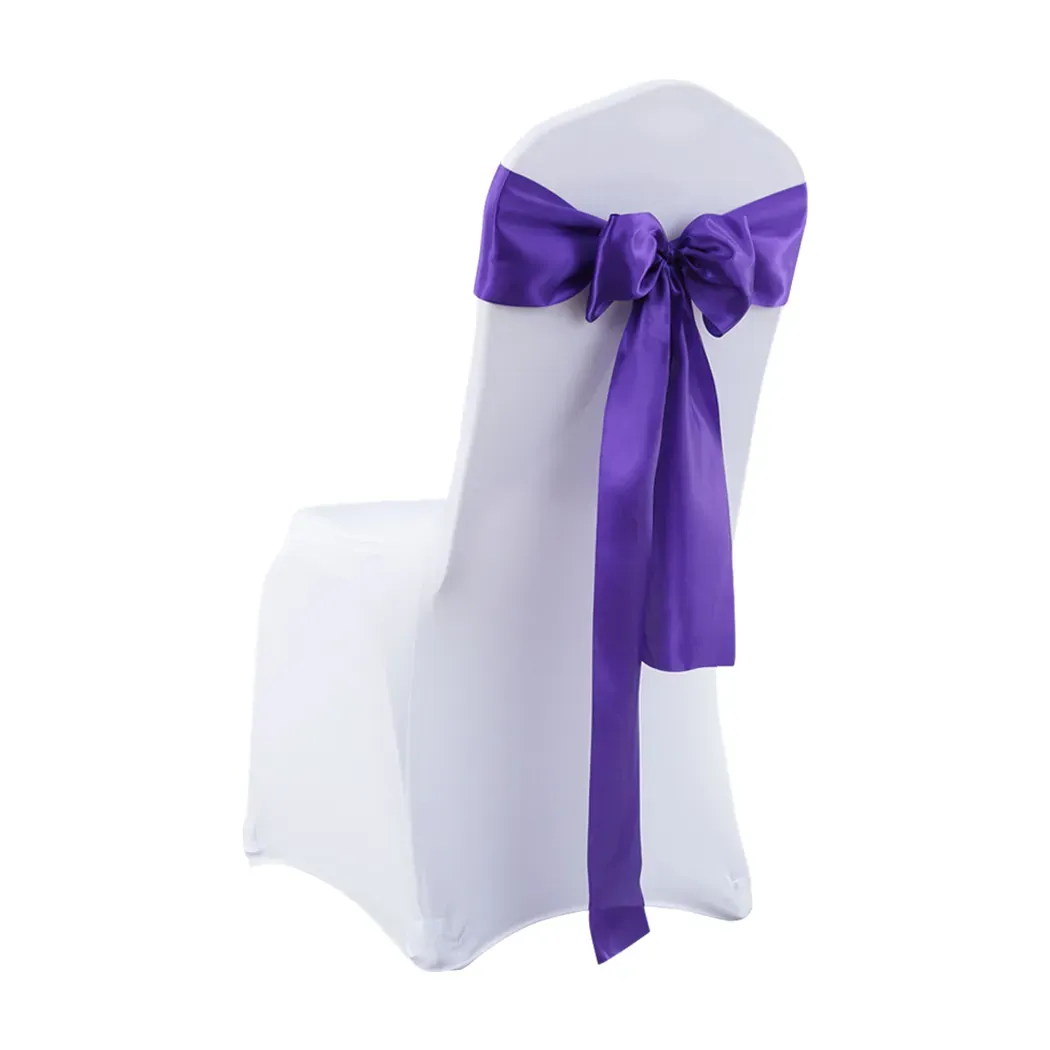 20x Table Runner Satin Chair Sashes Eggplant 20x Table Runner Satin Chair Sashes Eggplant