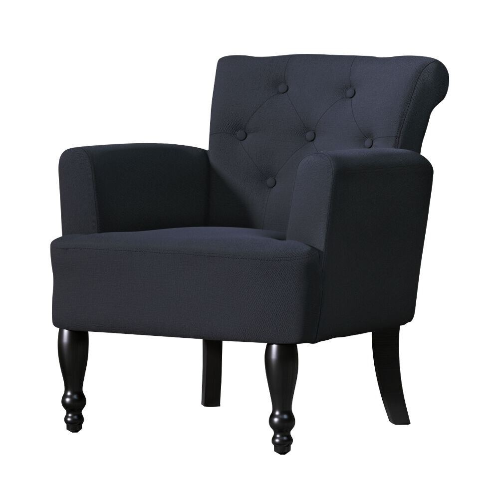 Artiss Armchair Wingback Charcoal Lothair Artiss Armchair Wingback Charcoal Lothair
