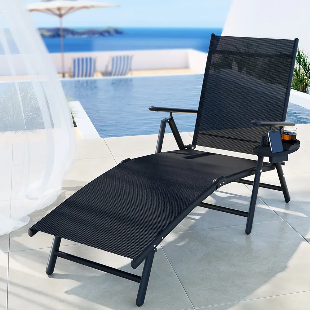 Sun Lounge Outdoor Lounger Aluminium Folding Beach Chair Camping Patio Sun Lounge Outdoor Lounger Aluminium Folding Beach Chair Camping Patio