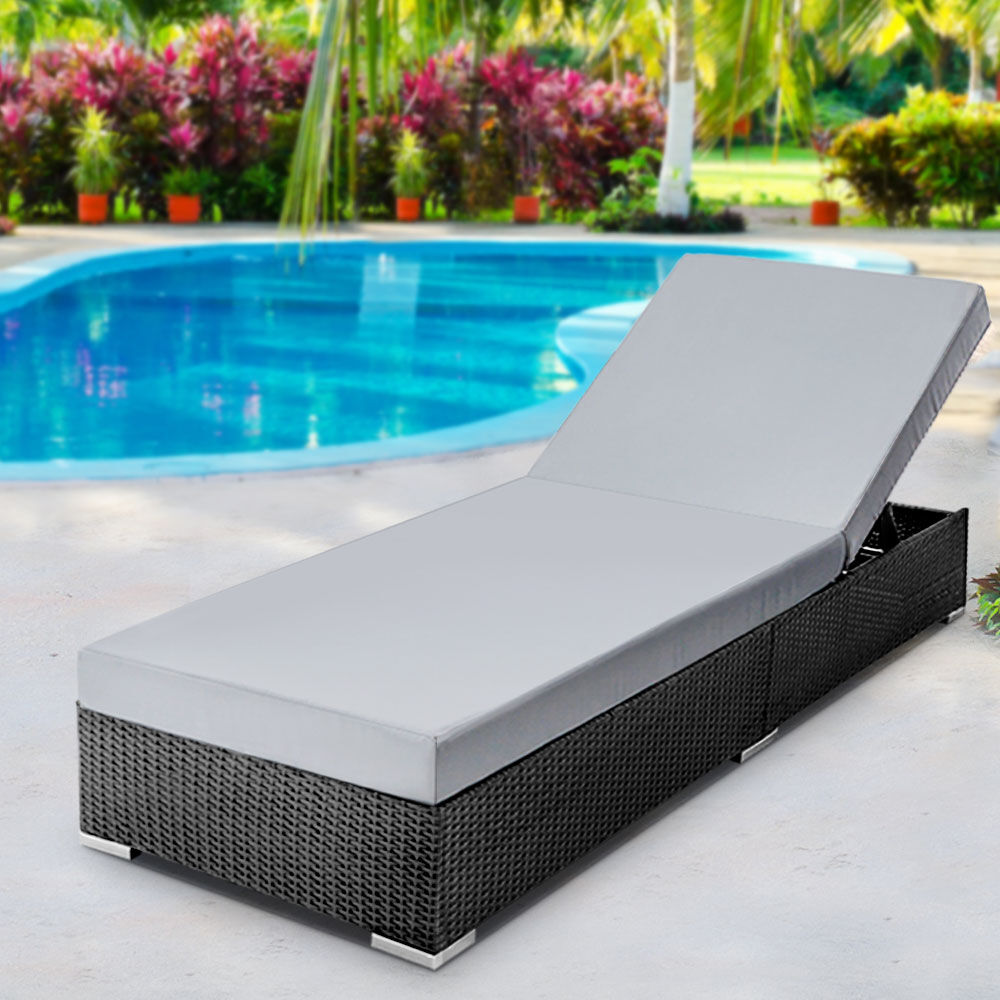 Gardeon Sun Lounge Wicker Lounger Outdoor Furniture Day Bed Adjustable Rattan Garden Cover Gardeon Sun Lounge Wicker Lounger Outdoor Furniture Day Bed Adjustable Rattan Garden Cover