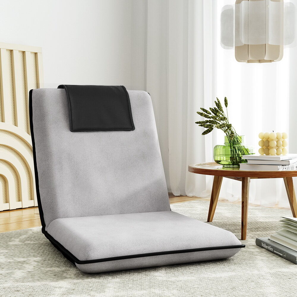 Artiss Floor Lounge Sofa Bed Couch Recliner Chair Folding Chair Cushion Grey Artiss Floor Lounge Sofa Bed Couch Recliner Chair Folding Chair Cushion Grey