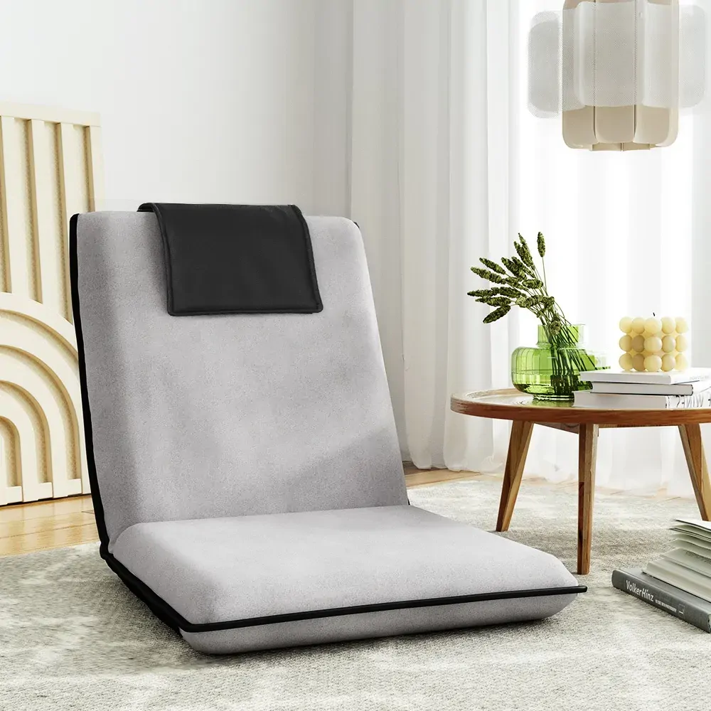 Floor Lounge Sofa Bed Couch Recliner Chair Folding Chair Cushion Grey Floor Lounge Sofa Bed Couch Recliner Chair Folding Chair Cushion Grey
