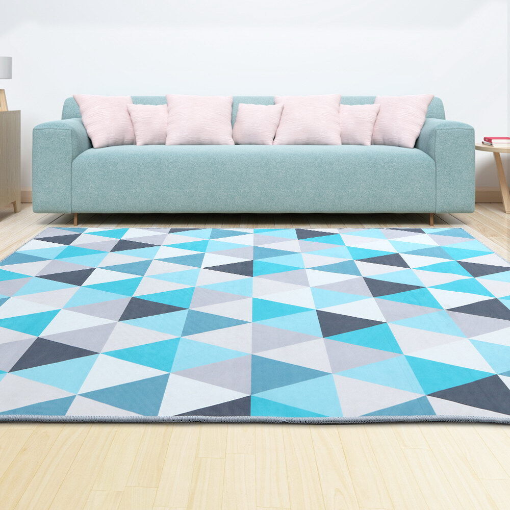 Artiss Rug 200x290cm Area Rug Large Carpet Soft Short Pile Modern Tria Artiss Rug 200x290cm Area Rug Large Carpet Soft Short Pile Modern Tria