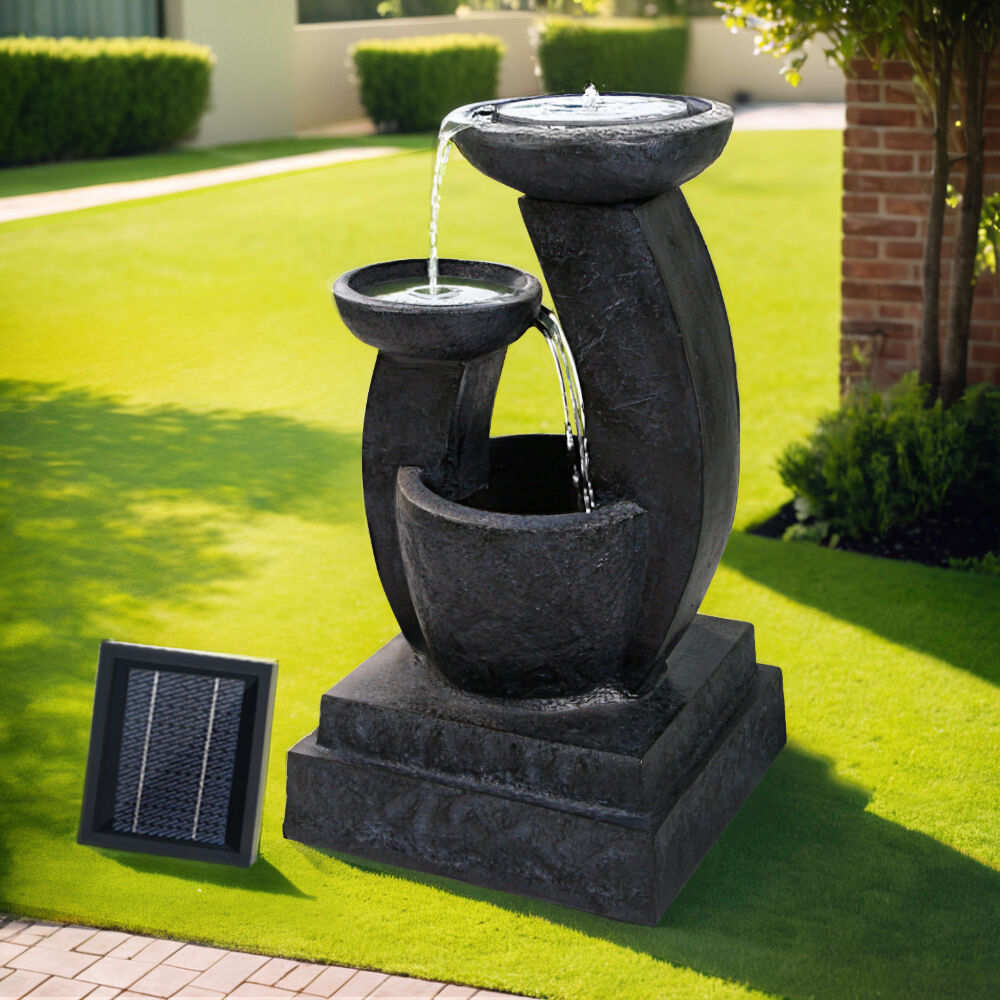 Gardeon Solar Water Feature Cascading Fountain 3-Tier Mushroom LED Light 70CM Gardeon Solar Water Feature Cascading Fountain 3-Tier Mushroom LED Light 70CM
